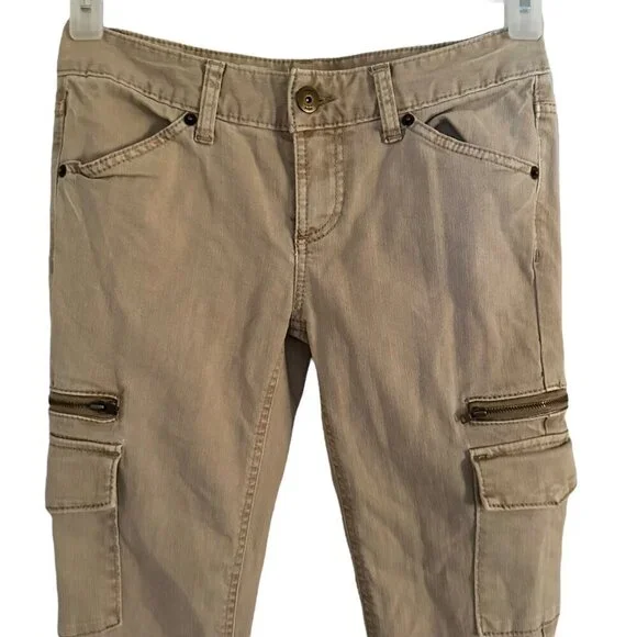 Mossimo Skinny Premium Denim Jeans women's size 2 tan cargo pockets - Picture 7 of 12